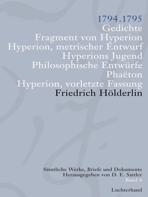 cover image of Sämtliche Werke, Briefe und Dokumente. Band 4